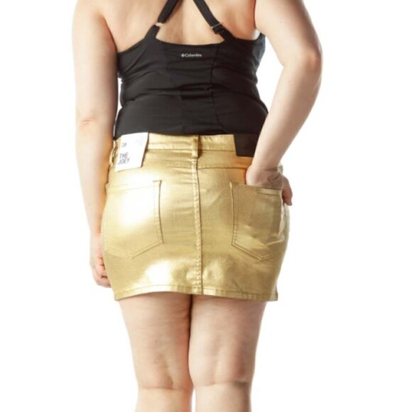 BCBGeneration Gold Metallic Pocketed Mini Skirt - Picture 3 of 3